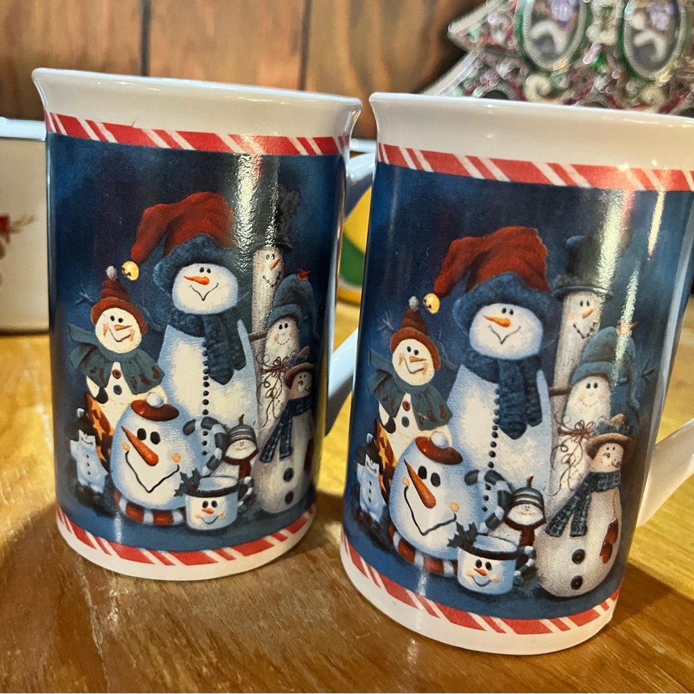Coffee Mugs, Snowman Family